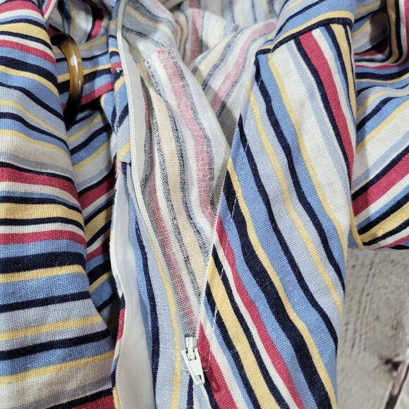 Speechless Linen Multi Color Striped Sleeveless V Neck Dress XL NWT - Picture 9 of 9